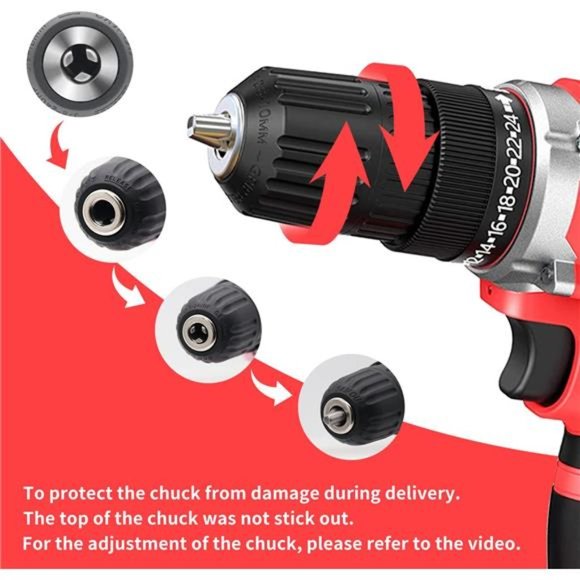 Cordless Power Drill Set: 21V Electric Drill with Fast Charger 3/8-Inch Keyless - Picture 3 of 5